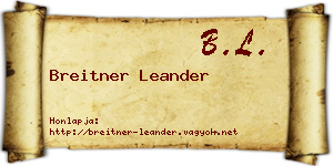 Breitner Leander névjegykártya